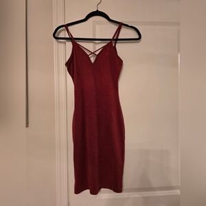 Red Suede Mini Dress